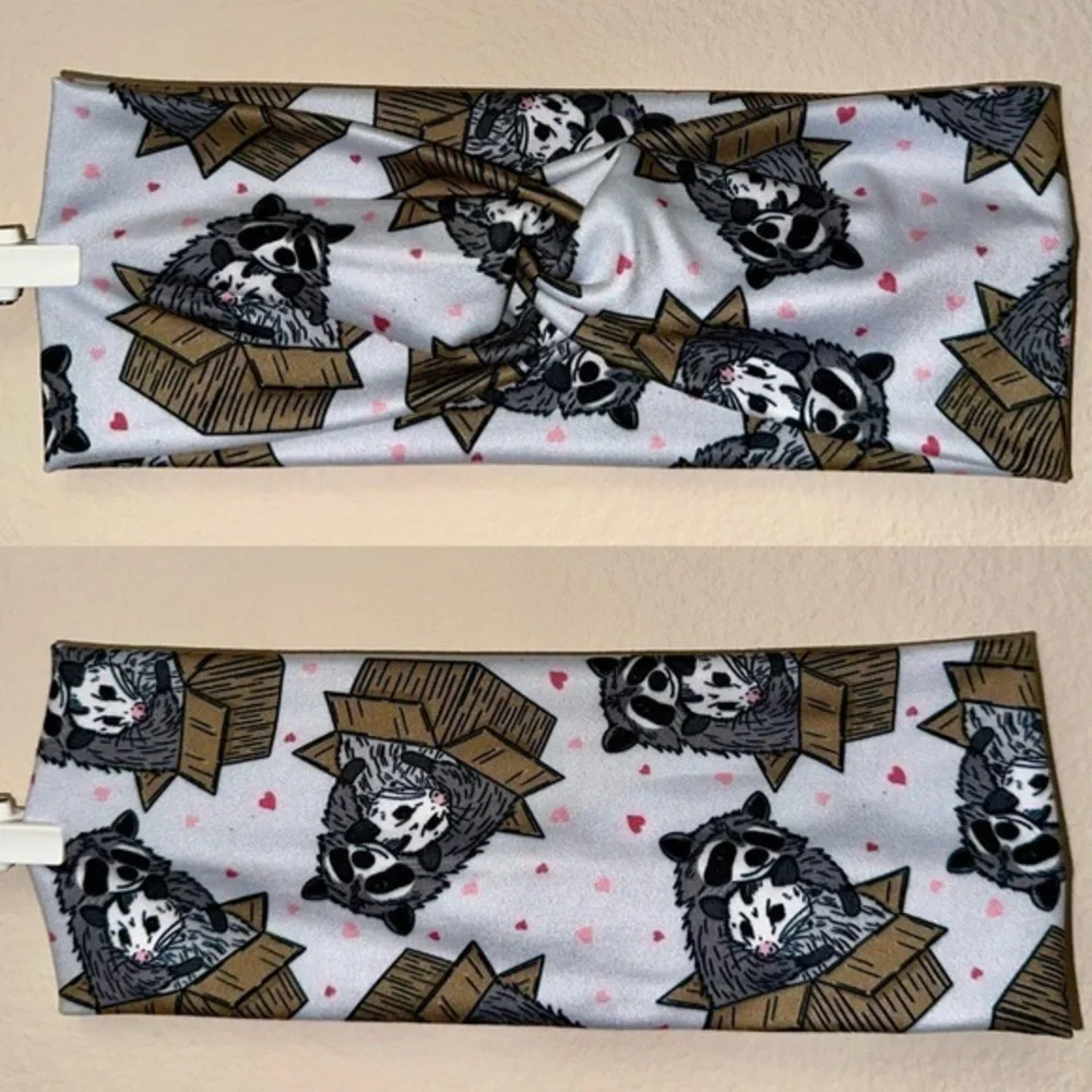 Trash panda raccoon opossum twist front headband new